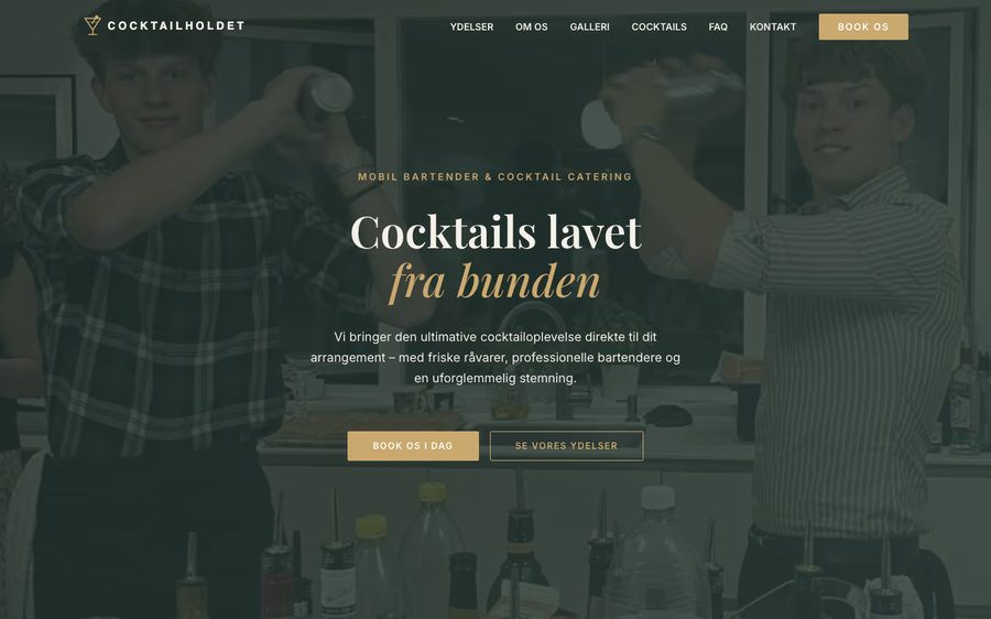 Hjemmeside bygget til Cocktailholdet